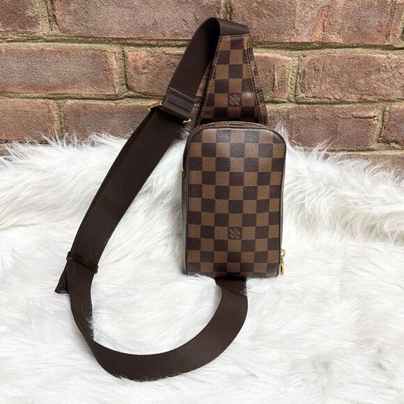 Authentic Louis Vuitton Geronimos Damier Ebene Canvas Waist Body Bag Unisex - Picture 1 of 17